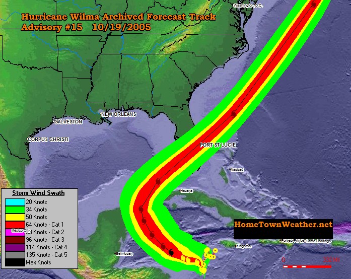 Hurricane Wilma Forecast Track